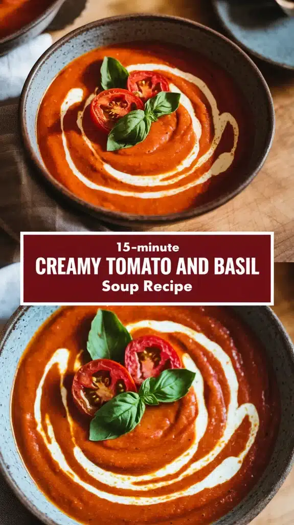15-Minute Creamy Tomato and Basil Soup