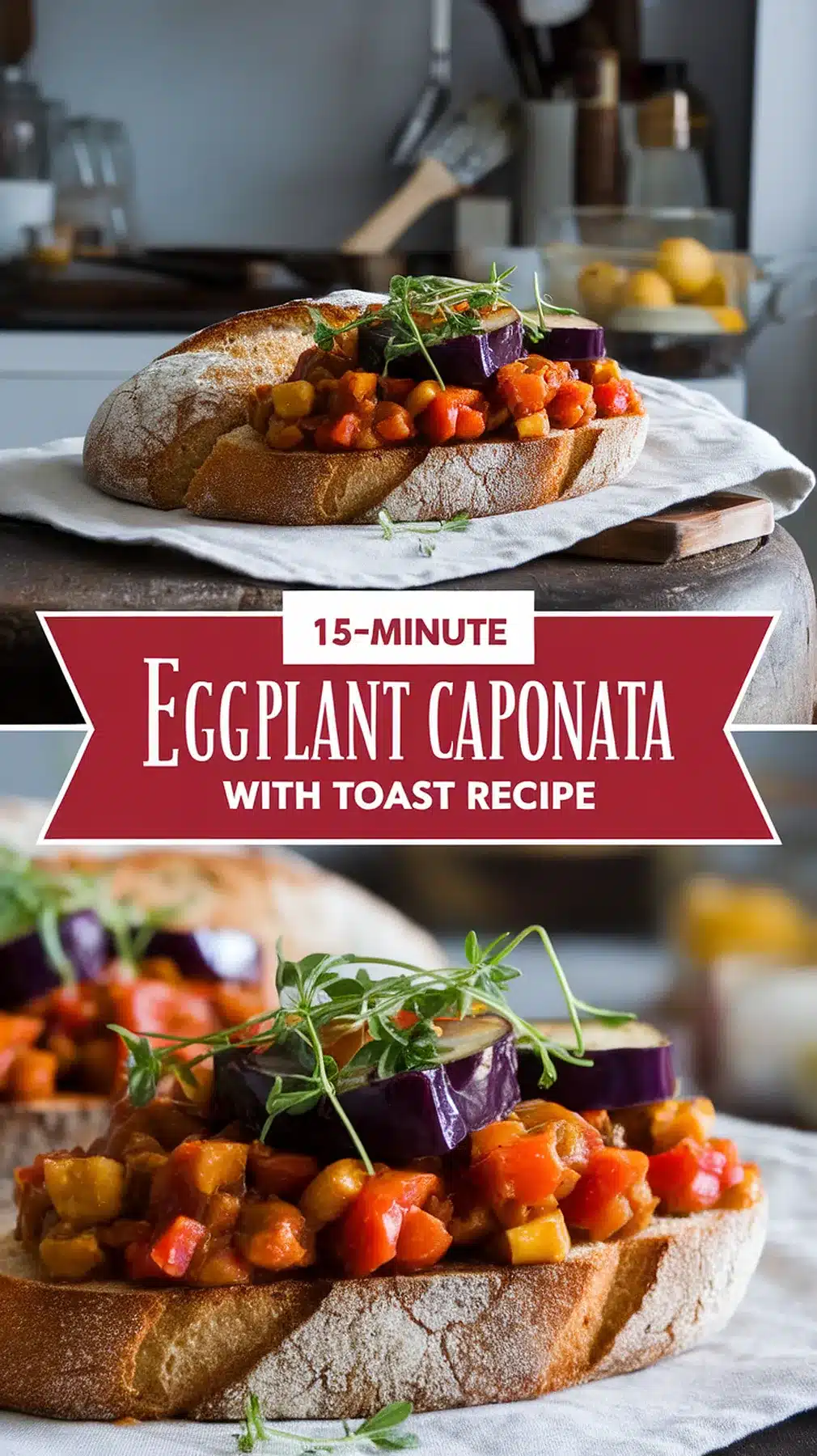 15-Minute Eggplant Caponata with Toast