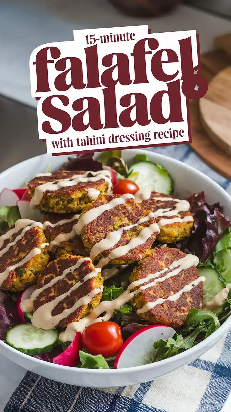 15-Minute Falafel Salad with Tahini Dressing 1 15-Minute Falafel Salad with Tahini Dressing