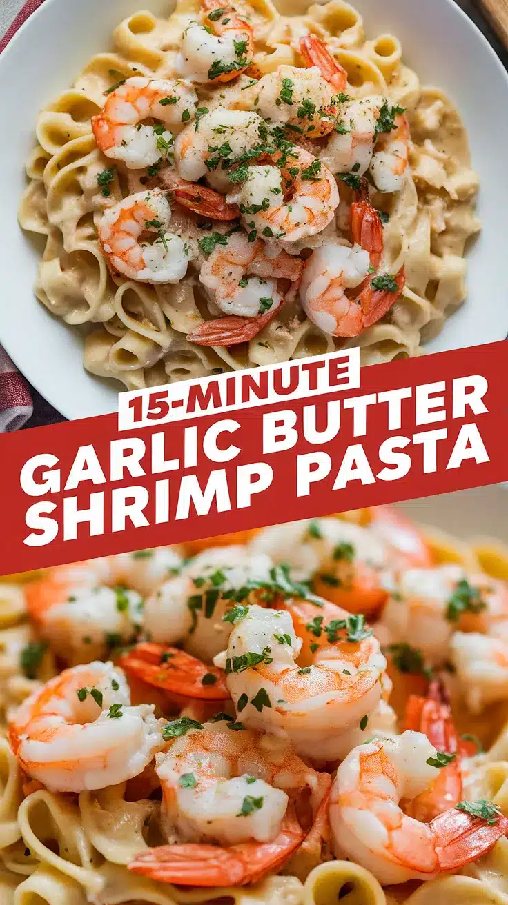 15-Minute Garlic Butter Shrimp Pasta