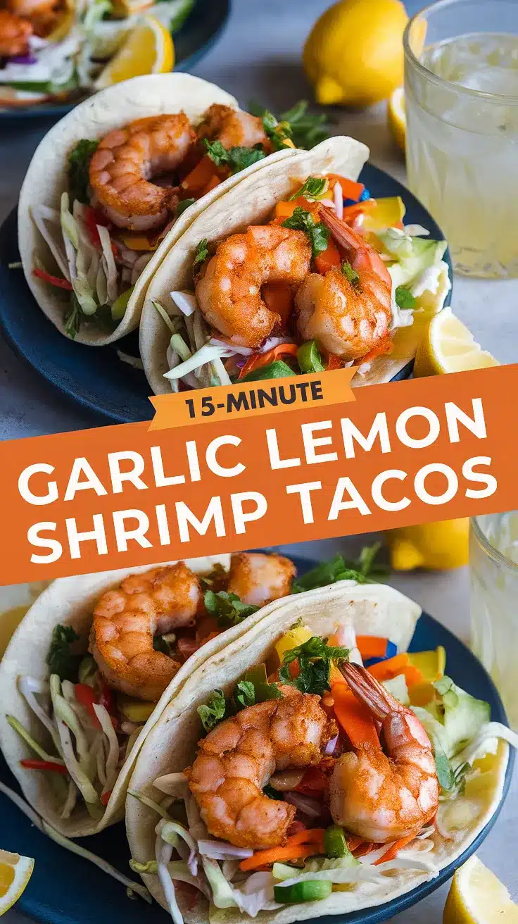 15-Minute Garlic Lemon Shrimp Tacos