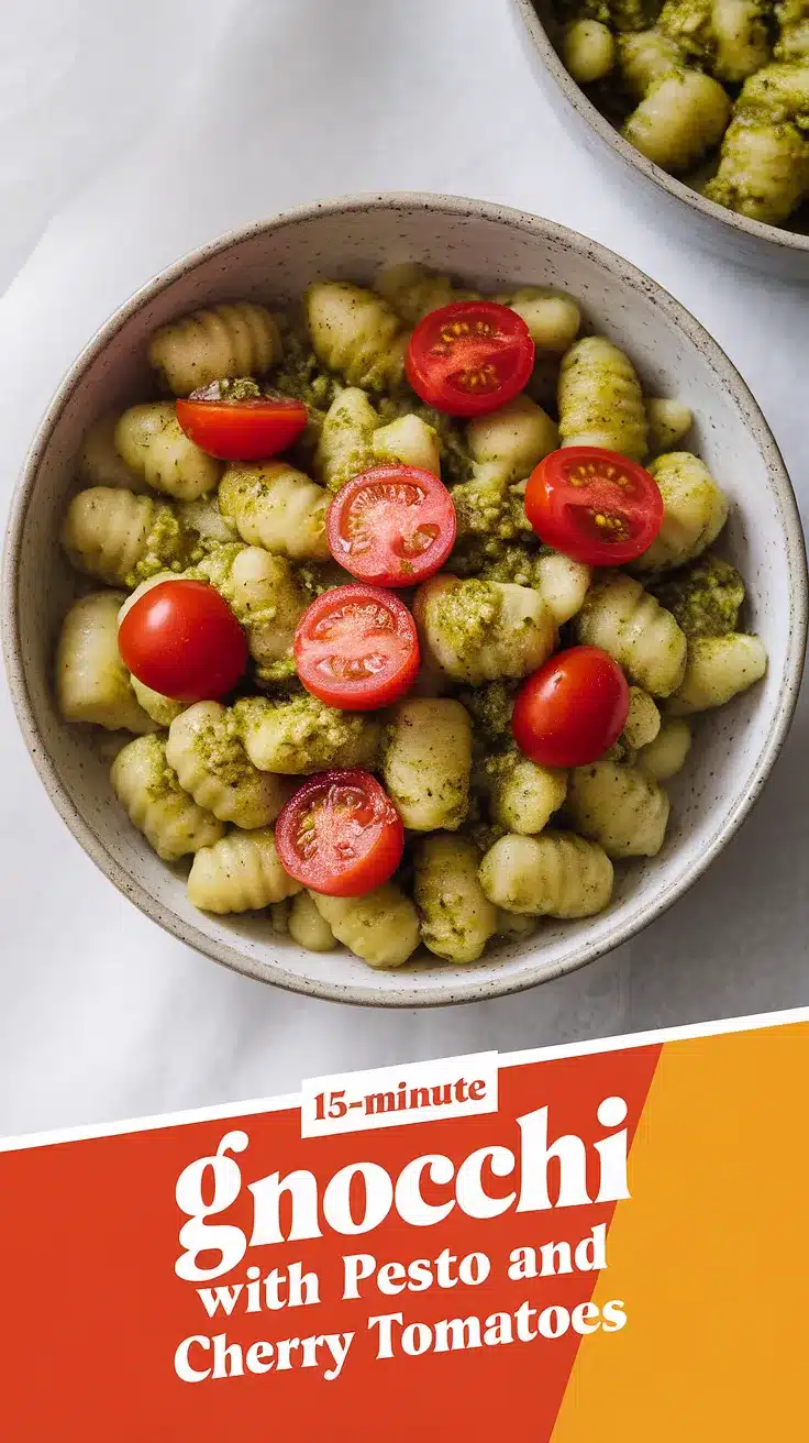 15-Minute Gnocchi with Pesto and Cherry Tomatoes