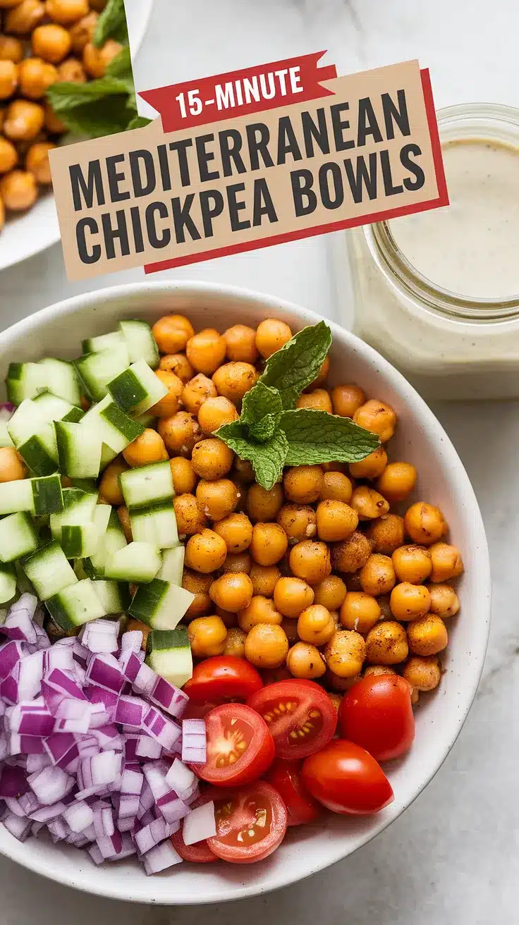 15-Minute Mediterranean Chickpea Bowls 1 15-Minute Mediterranean Chickpea Bowls