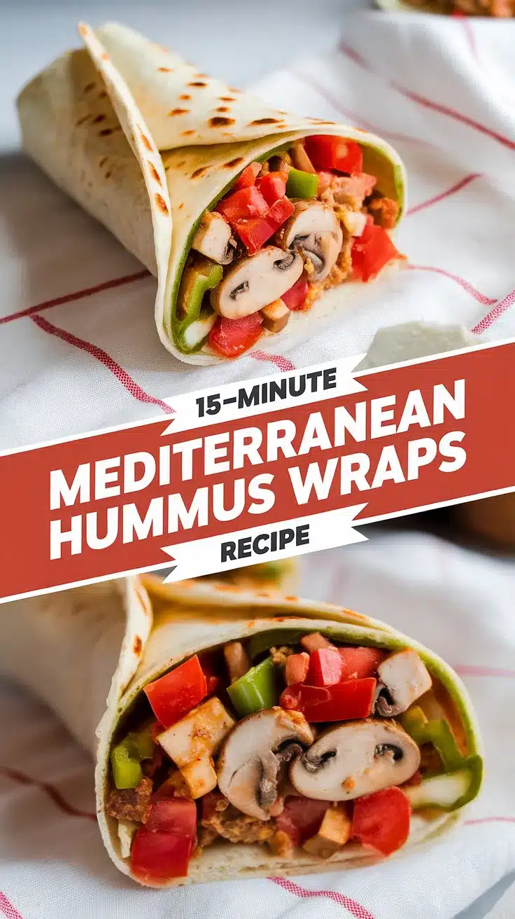 15-Minute Mediterranean Hummus Wraps