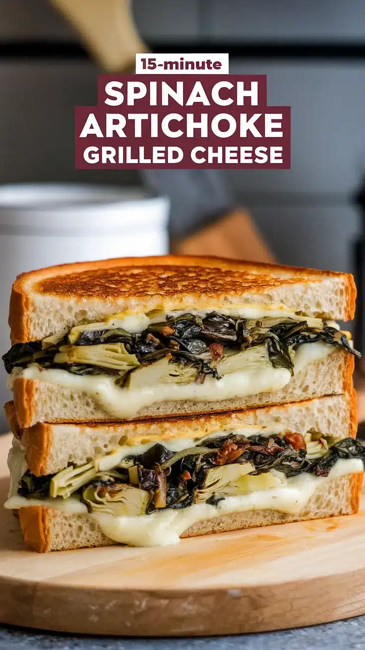15-Minute Spinach Artichoke Grilled Cheese