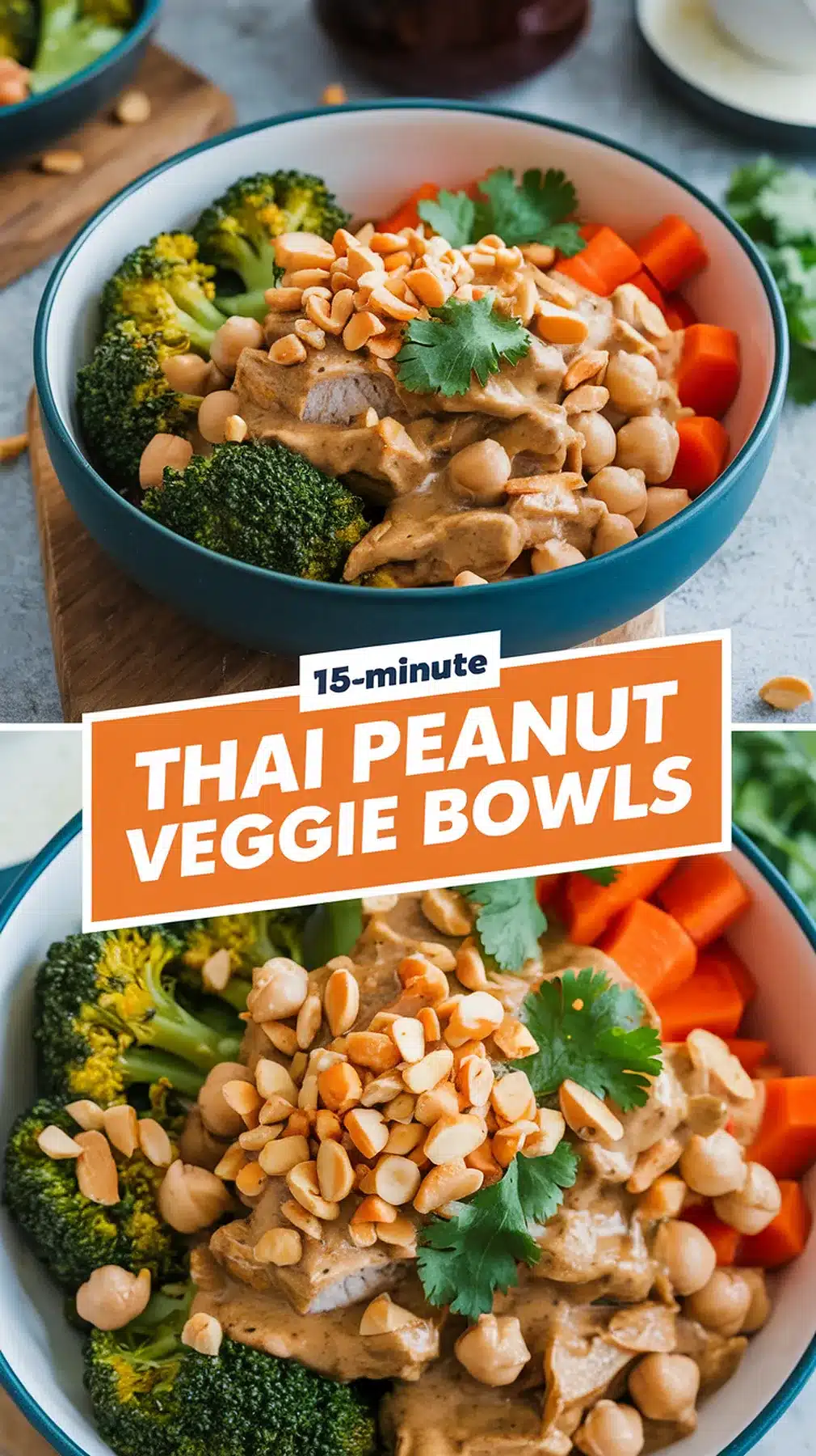 15-Minute Thai Peanut Veggie Bowls