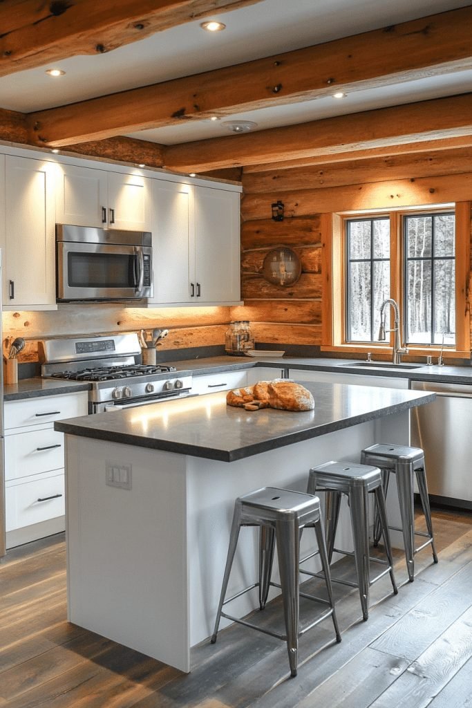 Cabin Style Kitchen with Modern Touches