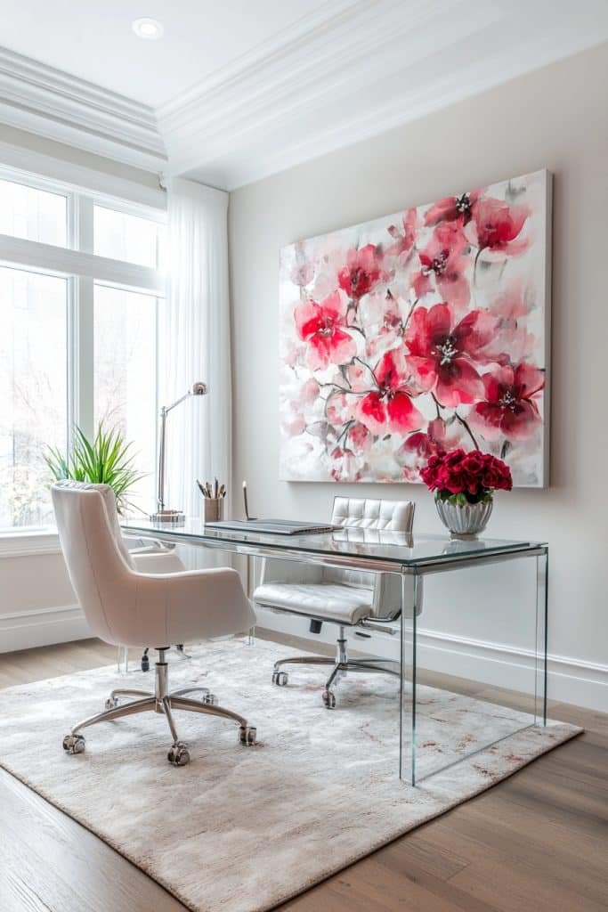 Contemporary Glass Desk Office