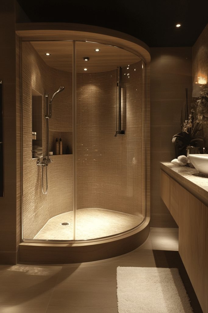 Curved Partition Walk-In Shower