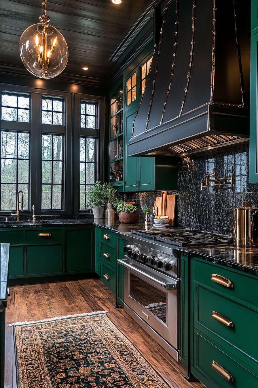 29 Dark Green Kitchen Cabinets To Transform Your Kitchen Style ...
