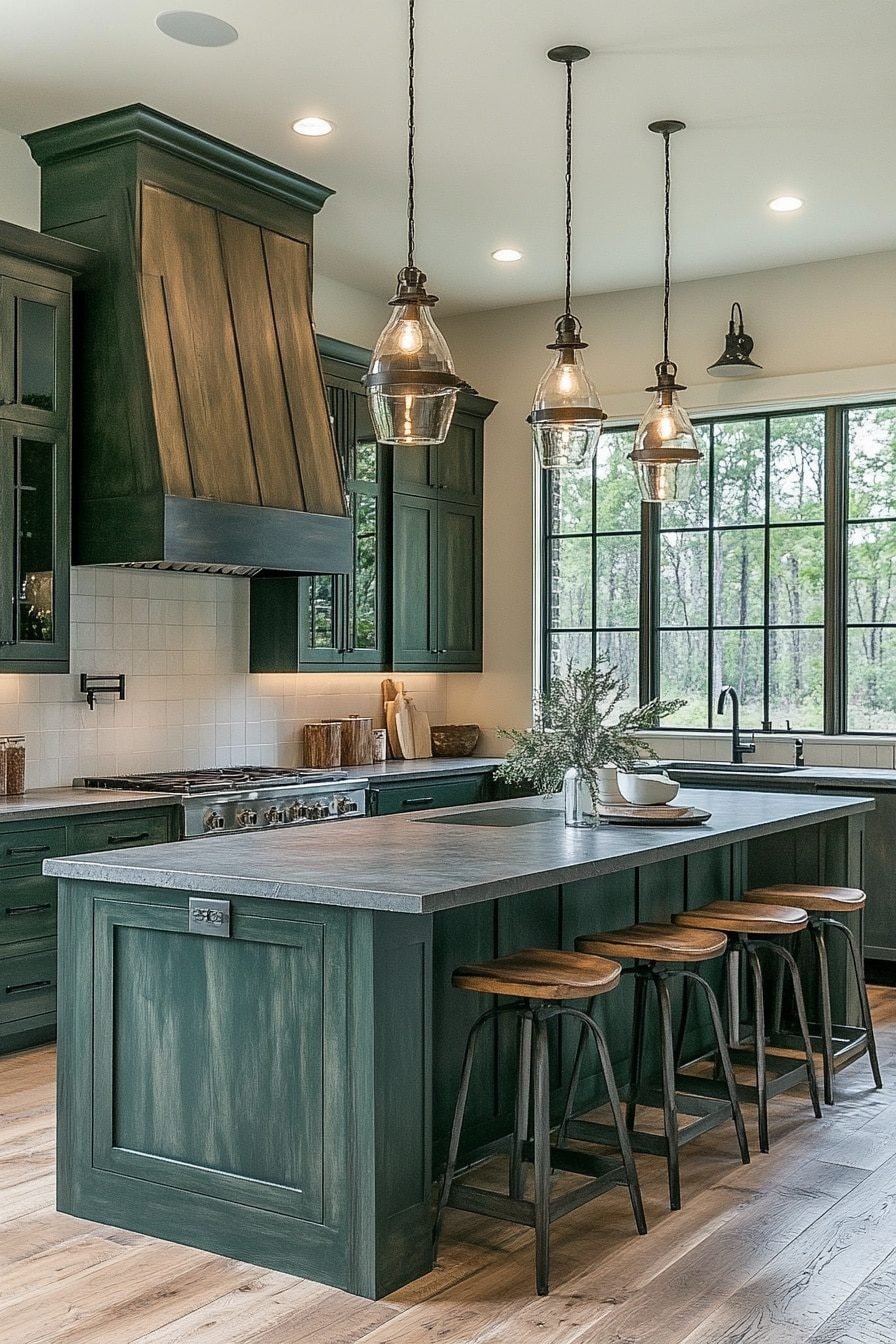 29 Dark Green Kitchen Cabinets To Transform Your Kitchen Style - Courtneys World