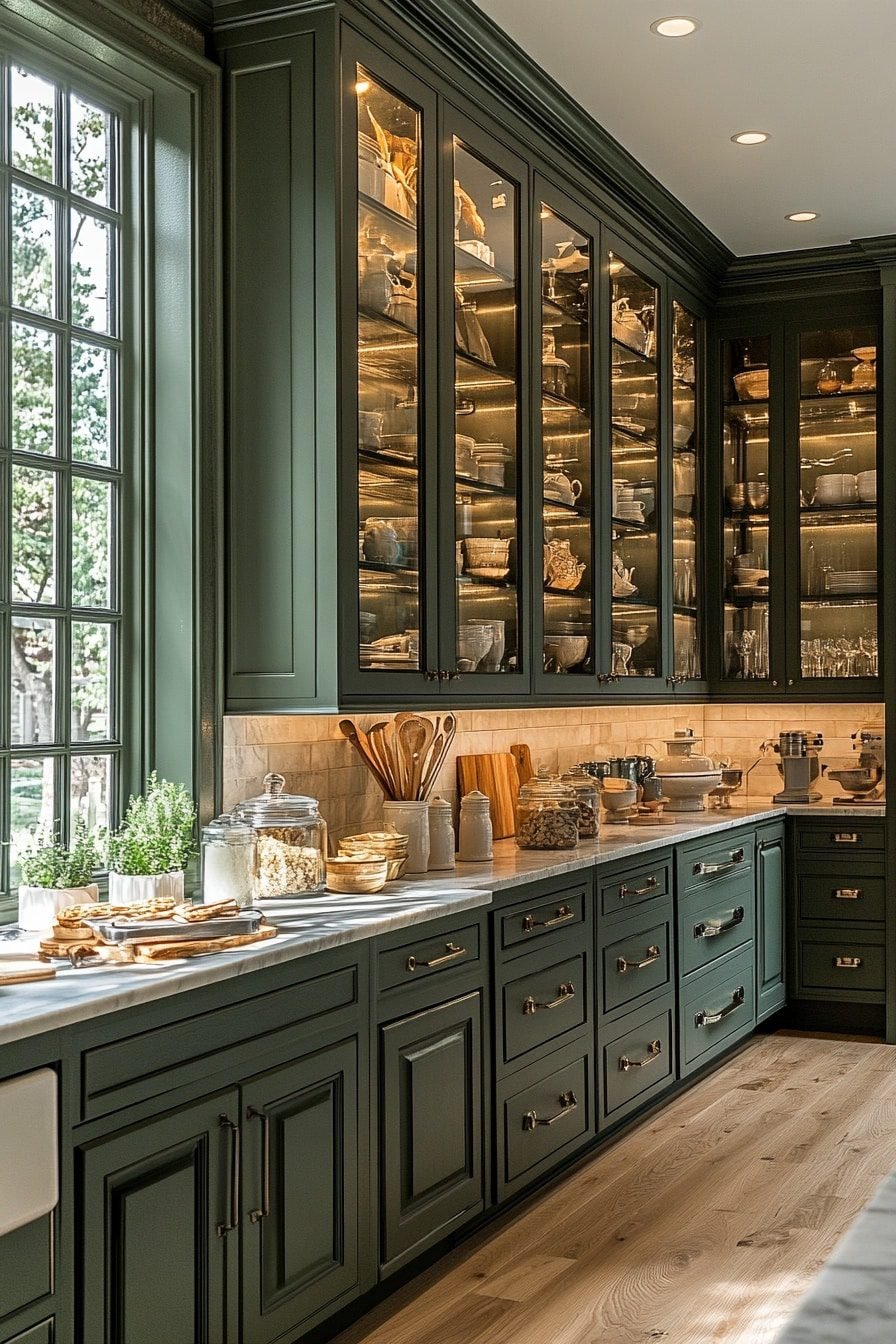 29 Dark Green Kitchen Cabinets To Transform Your Kitchen Style ...