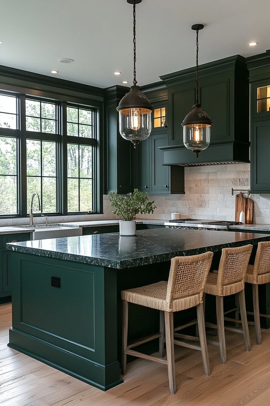 29 Dark Green Kitchen Cabinets To Transform Your Kitchen Style - Courtneys World