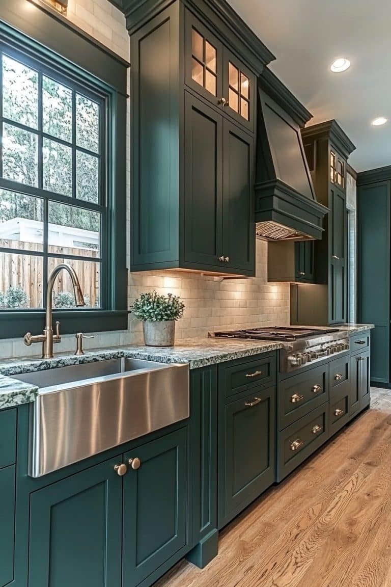 29 Dark Green Kitchen Cabinets To Transform Your Kitchen Style ...