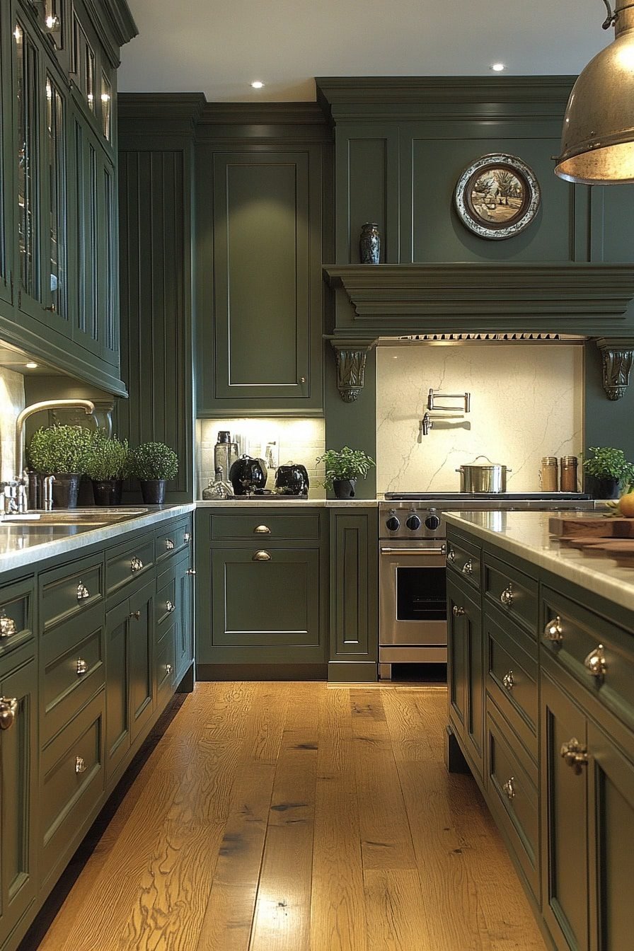 29 Dark Green Kitchen Cabinets To Transform Your Kitchen Style ...