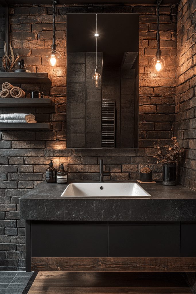 Dark Urban Loft Bathroom
