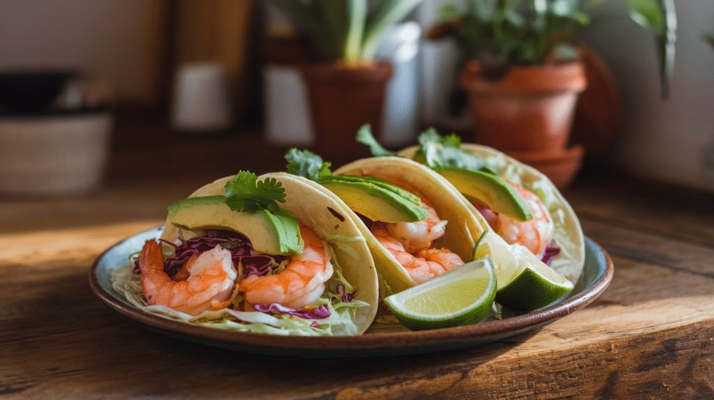 15-Minute Garlic Lemon Shrimp Tacos