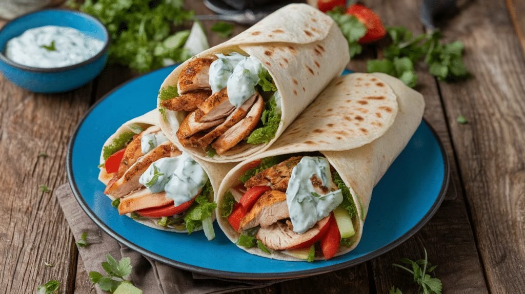 15-Minute Greek Chicken Wraps