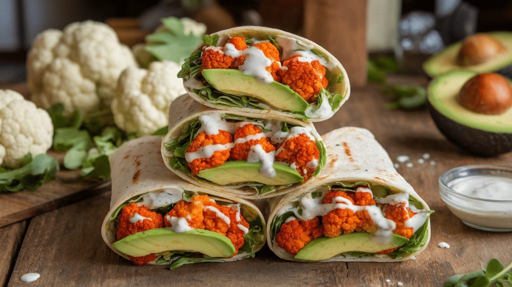 15-Minute Buffalo Cauliflower Wraps