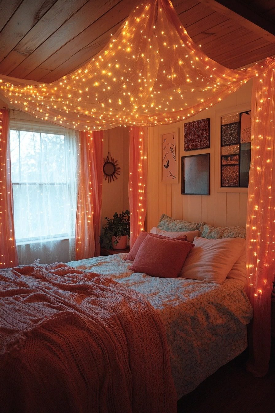 29 Boho Fairy Lights Bedroom Ideas To Add Whimsy And Warmth To Your ...