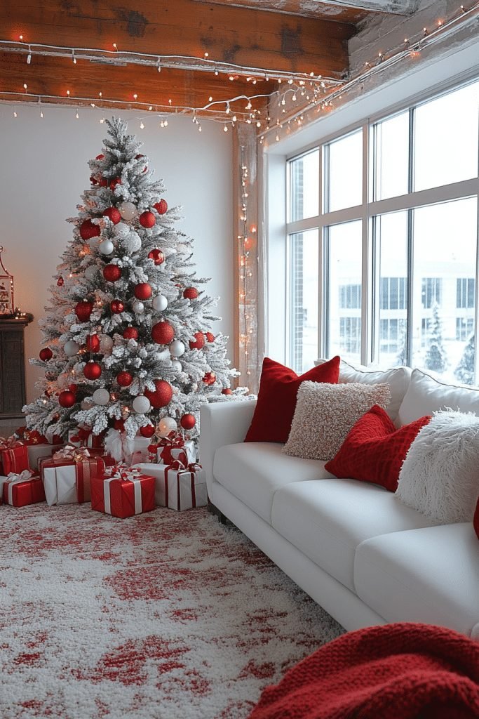 Festive Red and White Christmas Loft Style