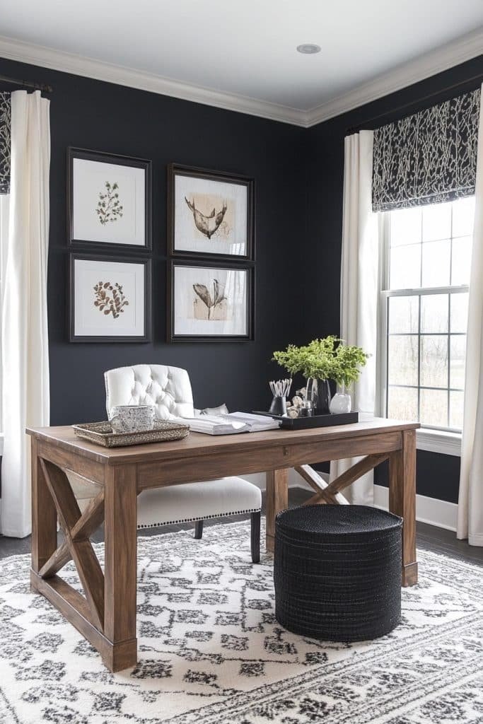 High-Contrast Chic Home Office