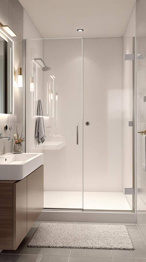 High Gloss Acrylic Walk-In Shower