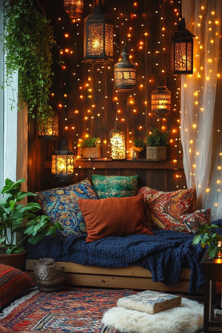 29 Boho Fairy Lights Bedroom Ideas To Add Whimsy And Warmth To Your ...