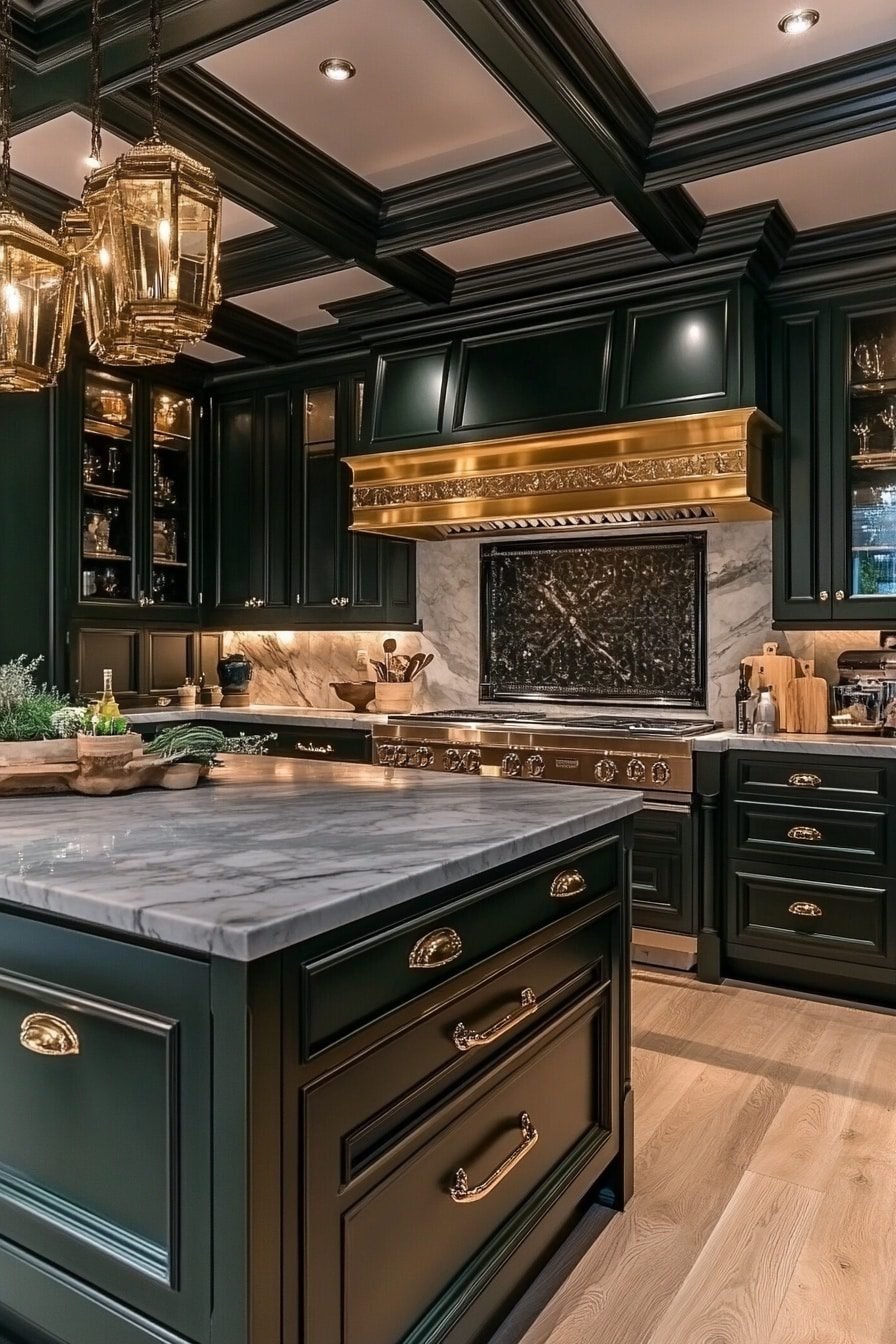 29 Dark Green Kitchen Cabinets To Transform Your Kitchen Style ...