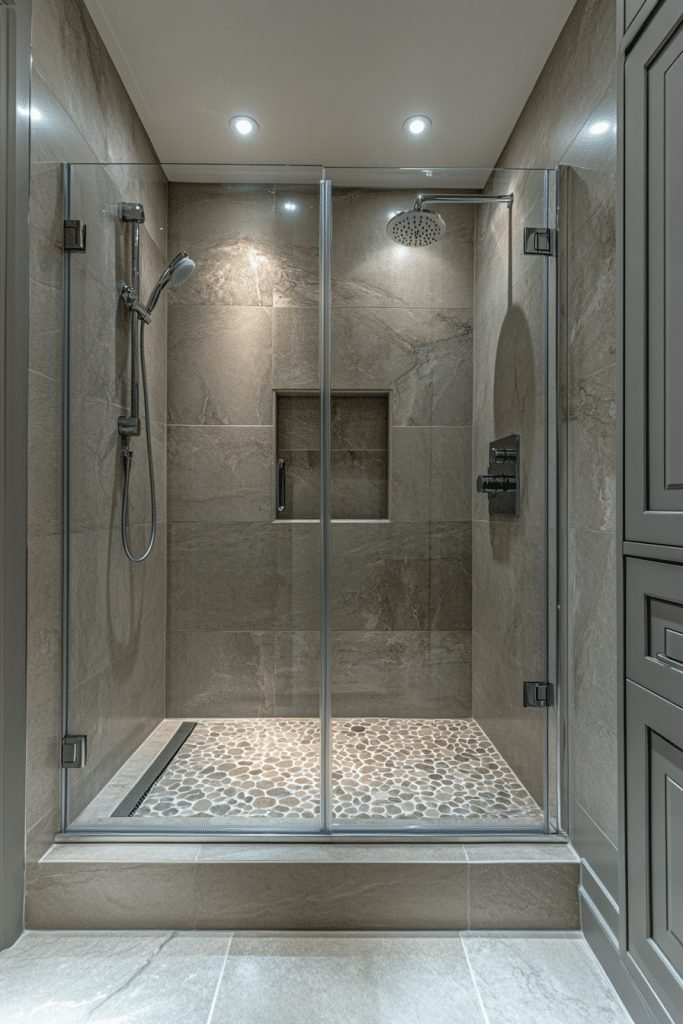 Minimal Hardware Walk-In Shower