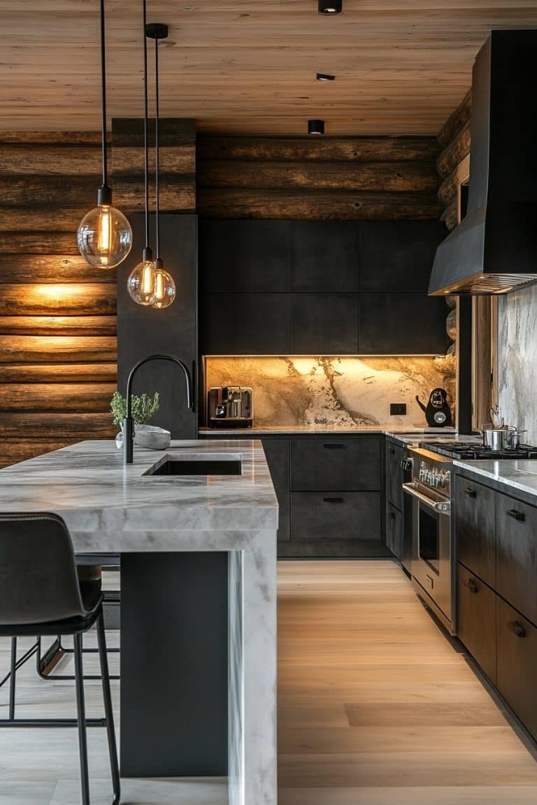 29 Log Home Kitchens With Rustic Designs And Modern Conveniences ...