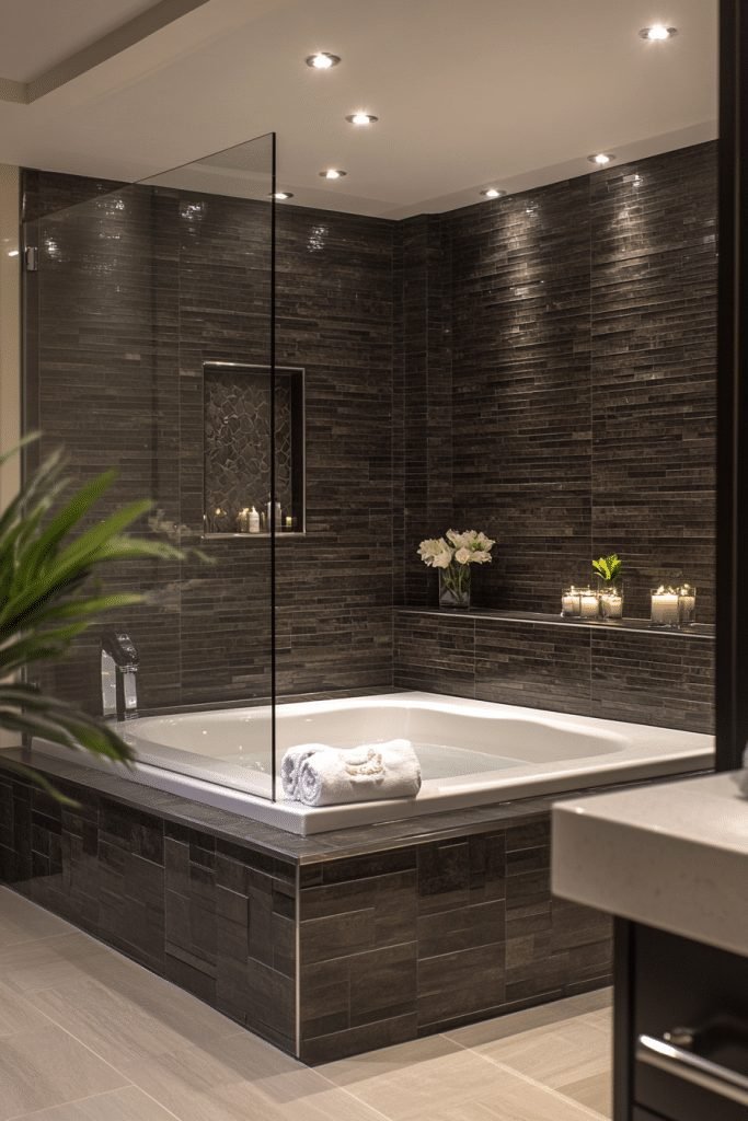 Modern Tub with Glass Enclosure