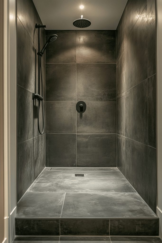 Monochrome Color Scheme Walk-In Shower