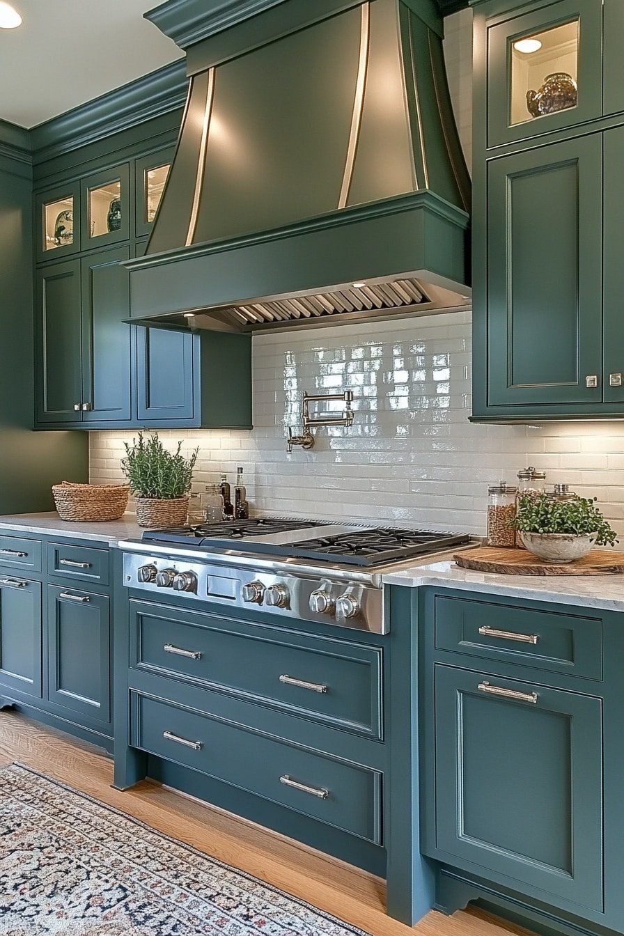 29 Dark Green Kitchen Cabinets To Transform Your Kitchen Style ...