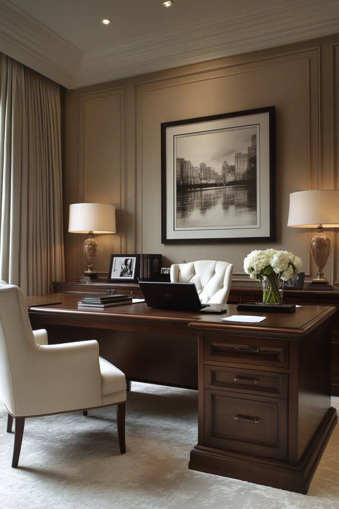 Sophisticated Neutral Toned Office