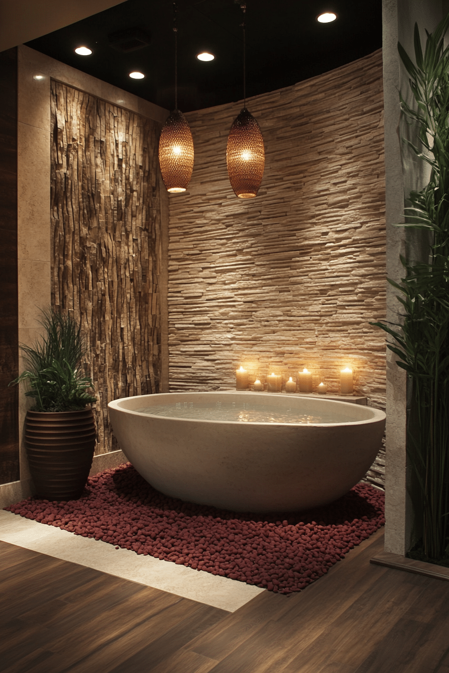 Illustration of Wellness-Focused Bathroom Architectural Details