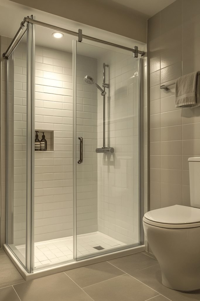 Space-Saving Sliding Door Walk-In Shower