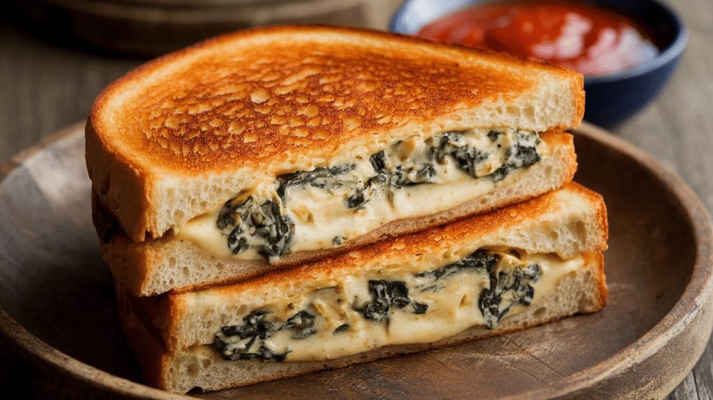 15-Minute Spinach Artichoke Grilled Cheese