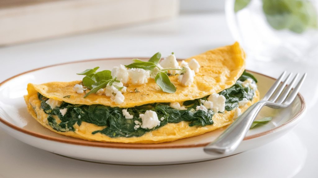15-Minute Spinach and Feta Omelette