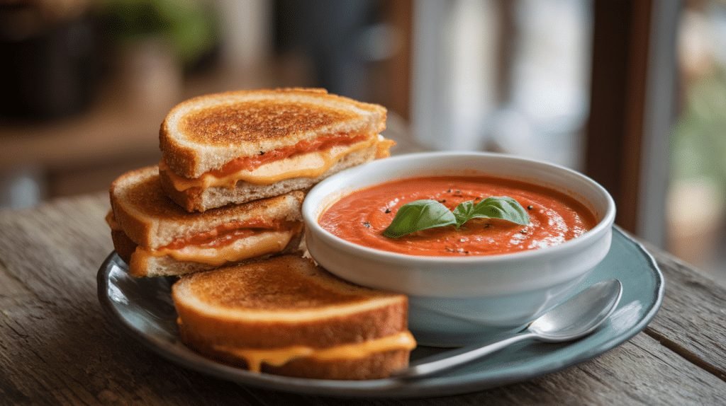 15-Minute Grilled Cheese and Tomato Soup