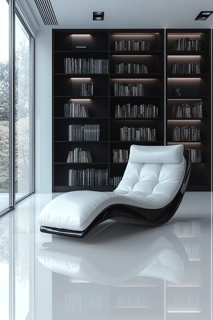 Ultra-Modern Glossy Library