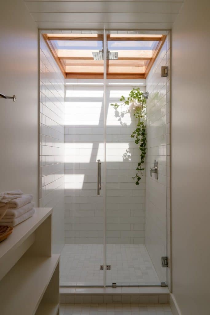 Walk-In Shower with Overhead Skylight