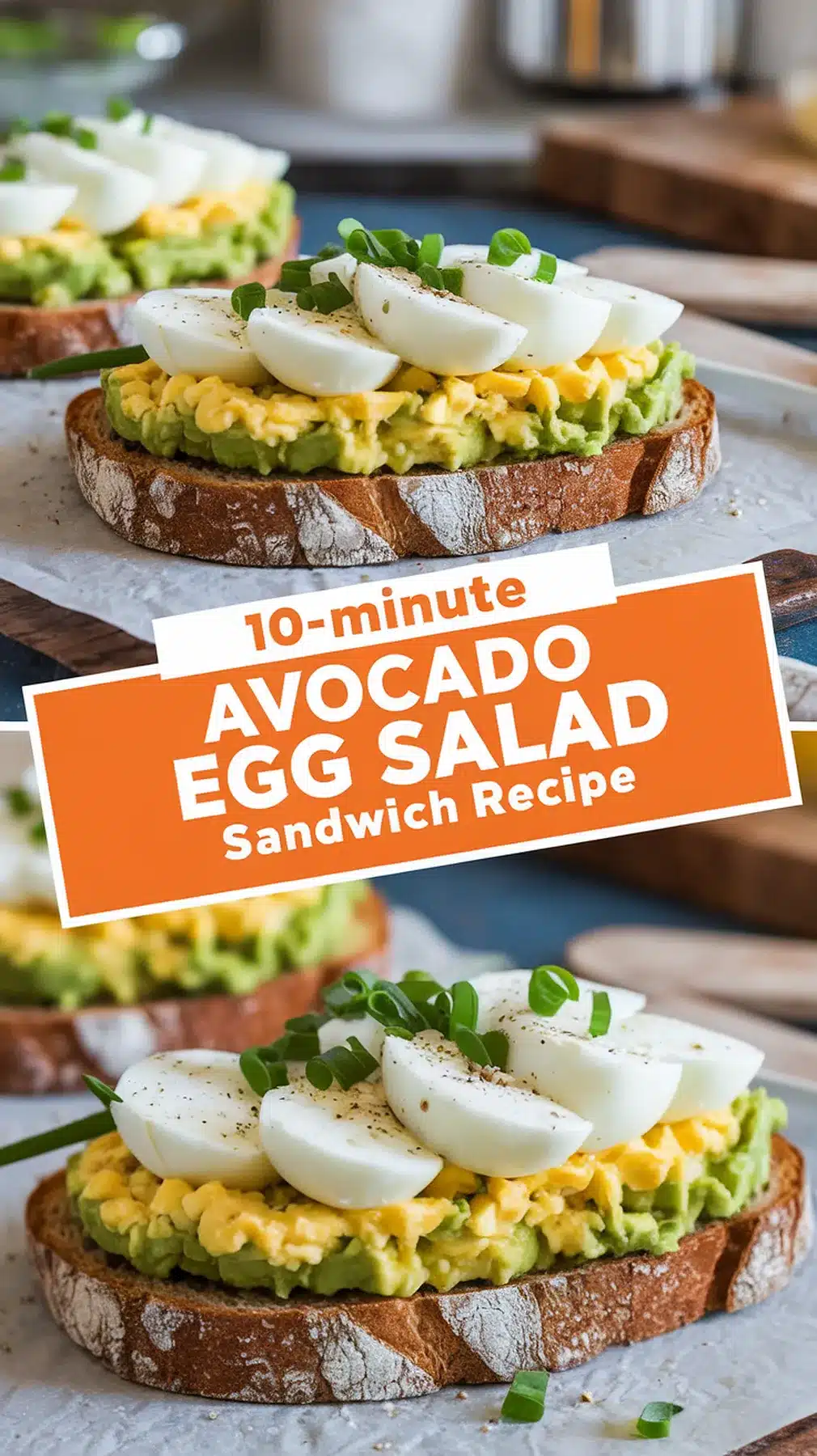 10-Minute Avocado Egg Salad Sandwich