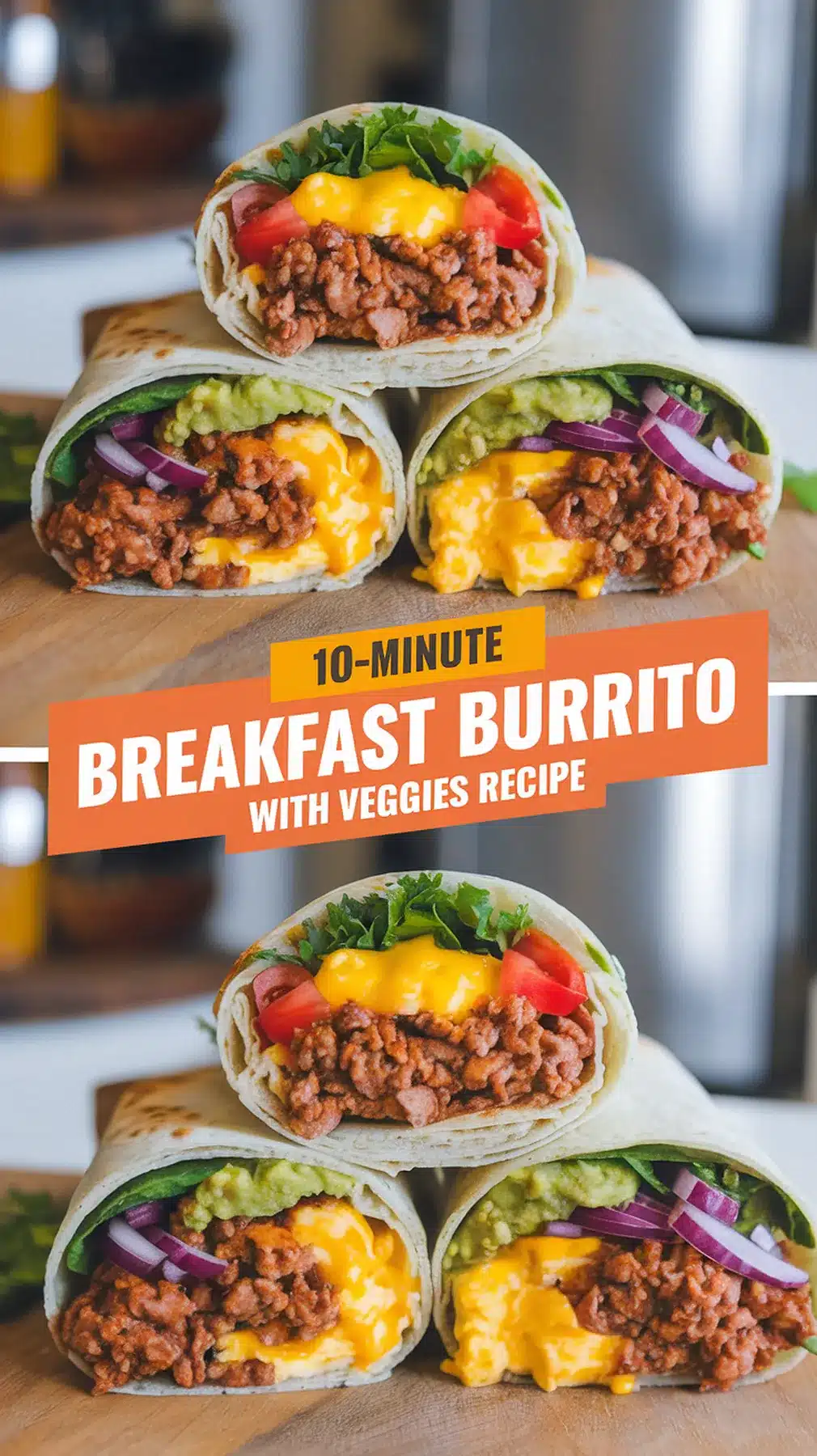 10-Minute Breakfast Burrito with Veggies