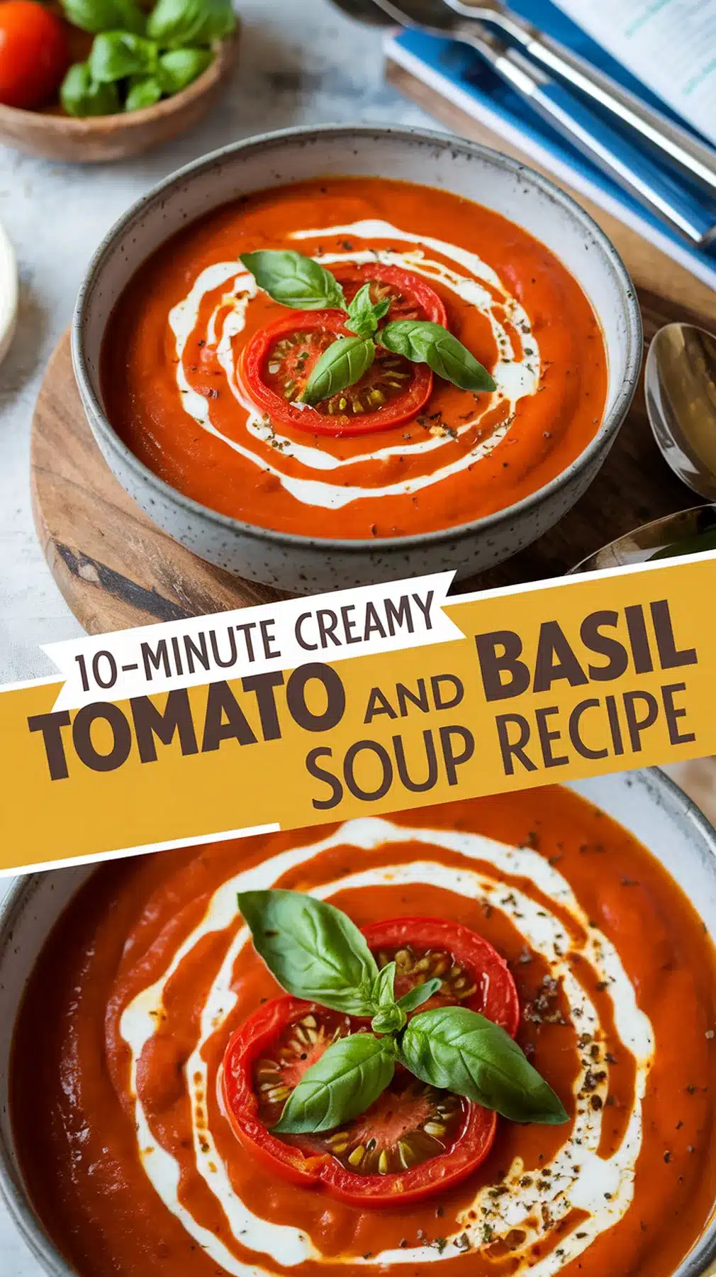 10-Minute Creamy Tomato and Basil Soup
