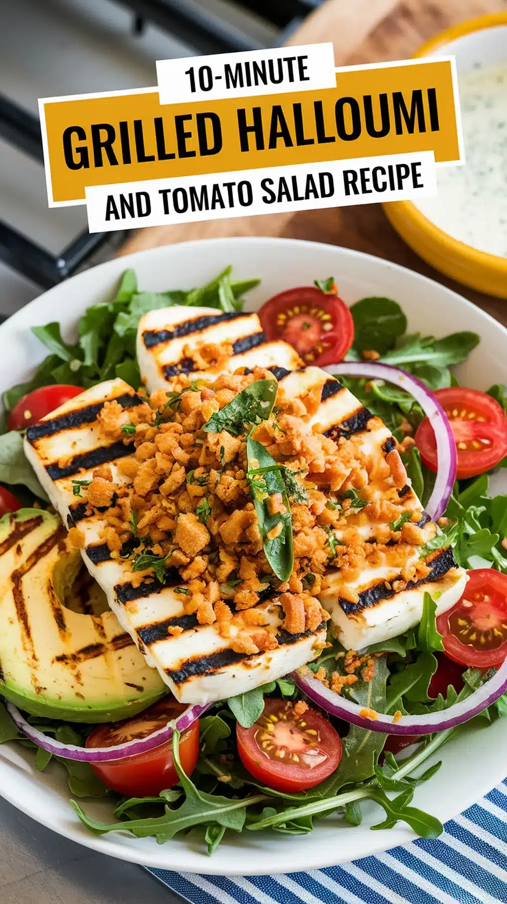 10-Minute Grilled Halloumi and Tomato Salad
