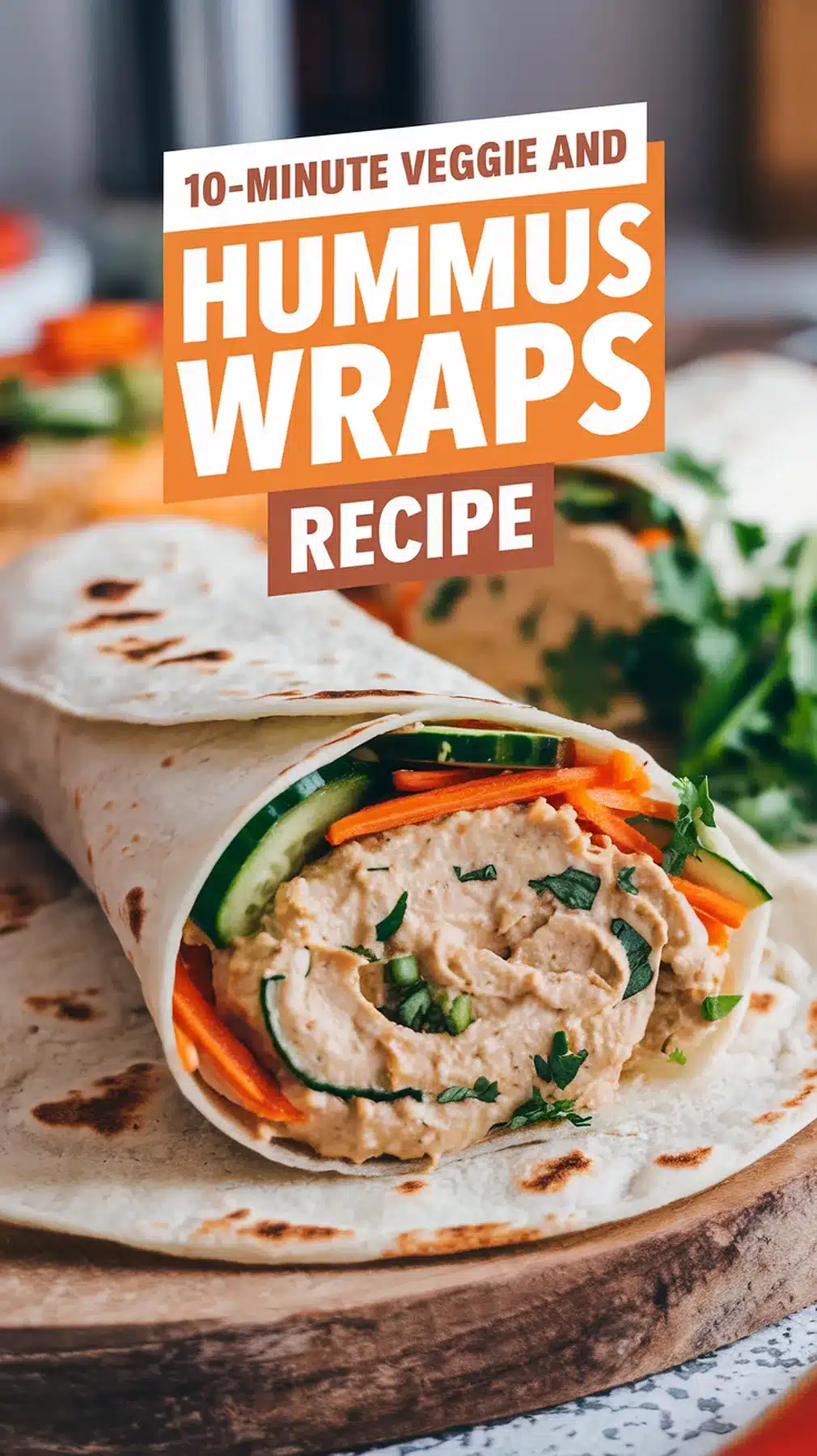 Quick and Easy 10-Minute Veggie and Hummus Wraps Recipe 1 Quick & Healthy Veggie Hummus Wraps (Ready in 10 Minutes!)