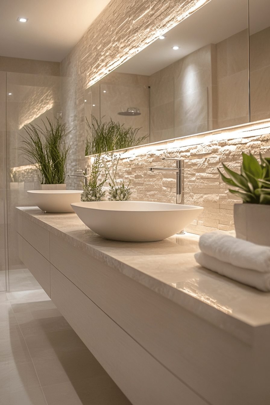 Contemporary Bathroom with Floating Vanity
