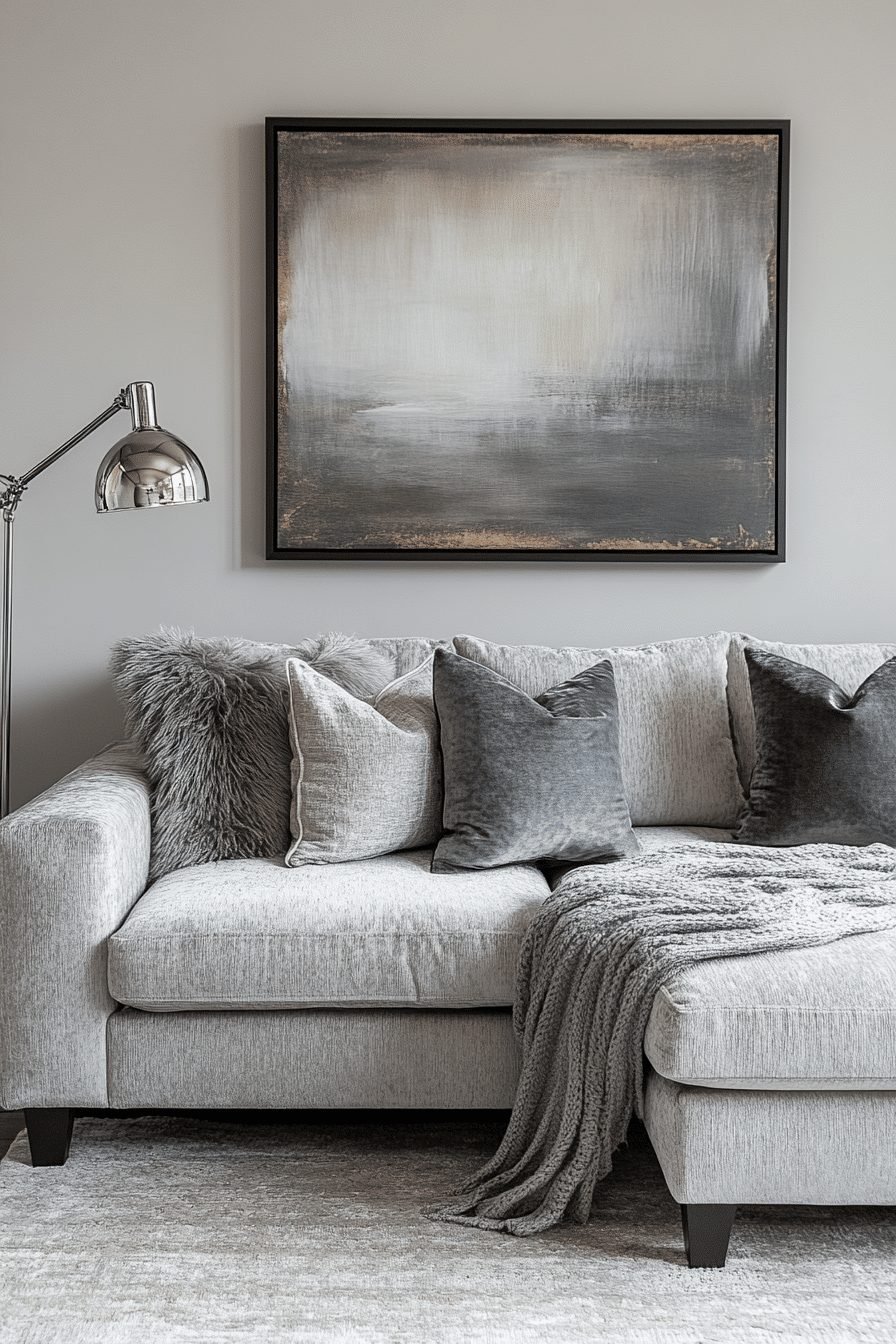 Grey Minimalist Living Room