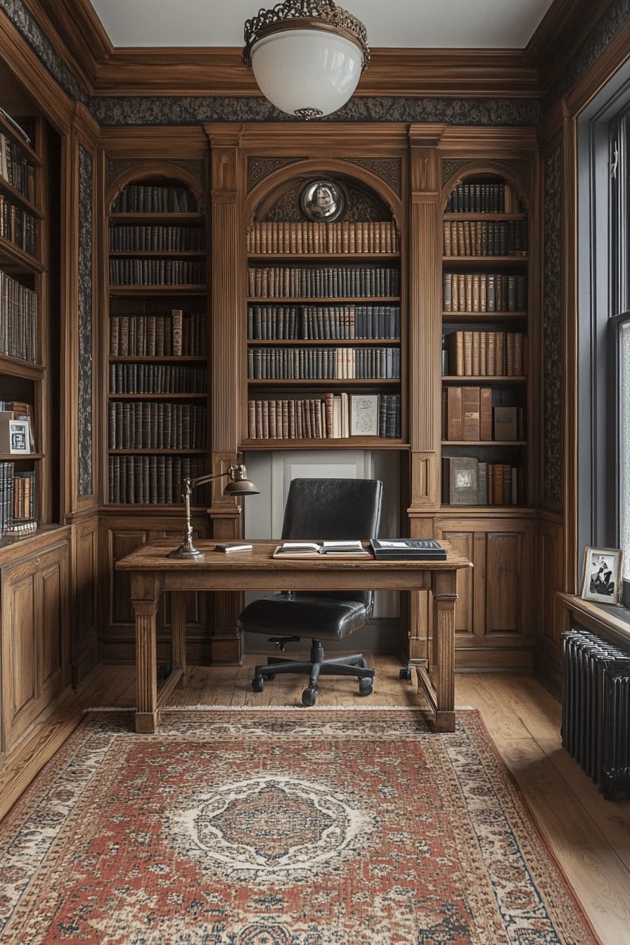 29 Contemporary Victorian Interiors That Blend Elegance and Modernity 11 Victorian-Influenced Study Room